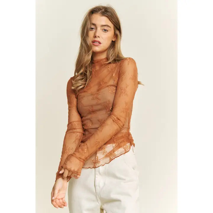 Lace Longsleeve - Caramel