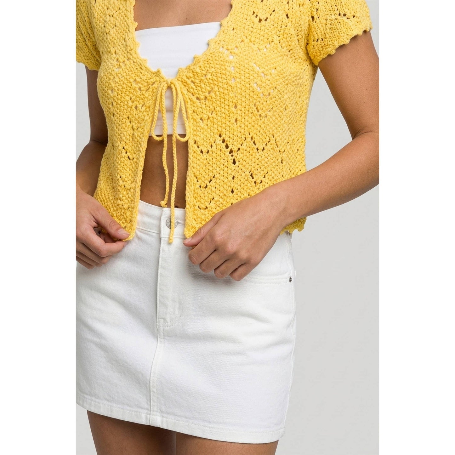 Marigold Tie Front Top