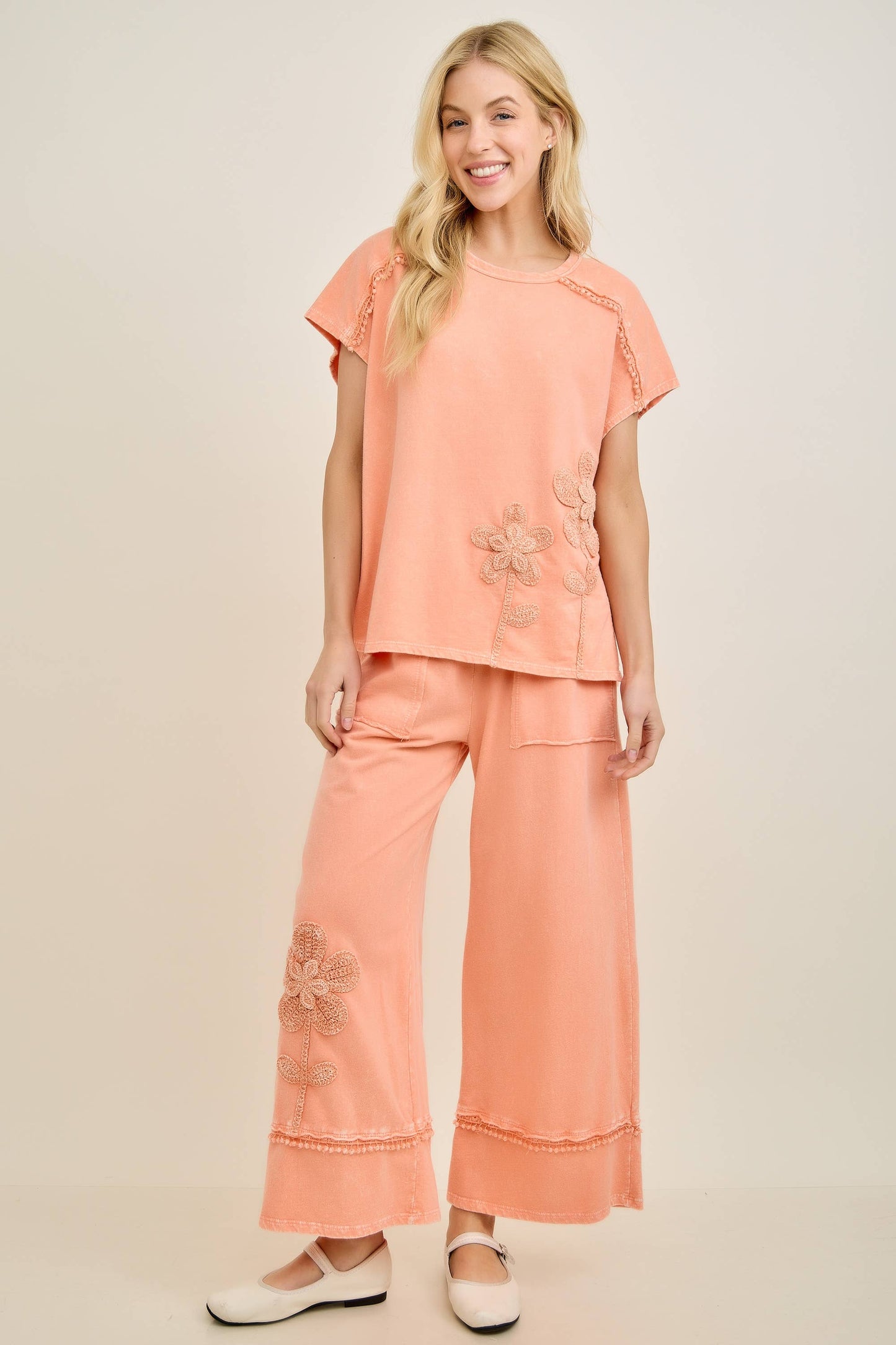 Mineral Washed Flower Garden Pants