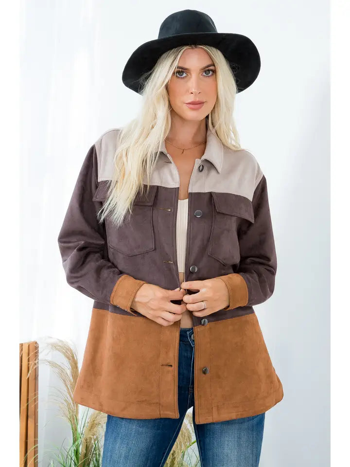 Rue's Block Colored Suede Jacket