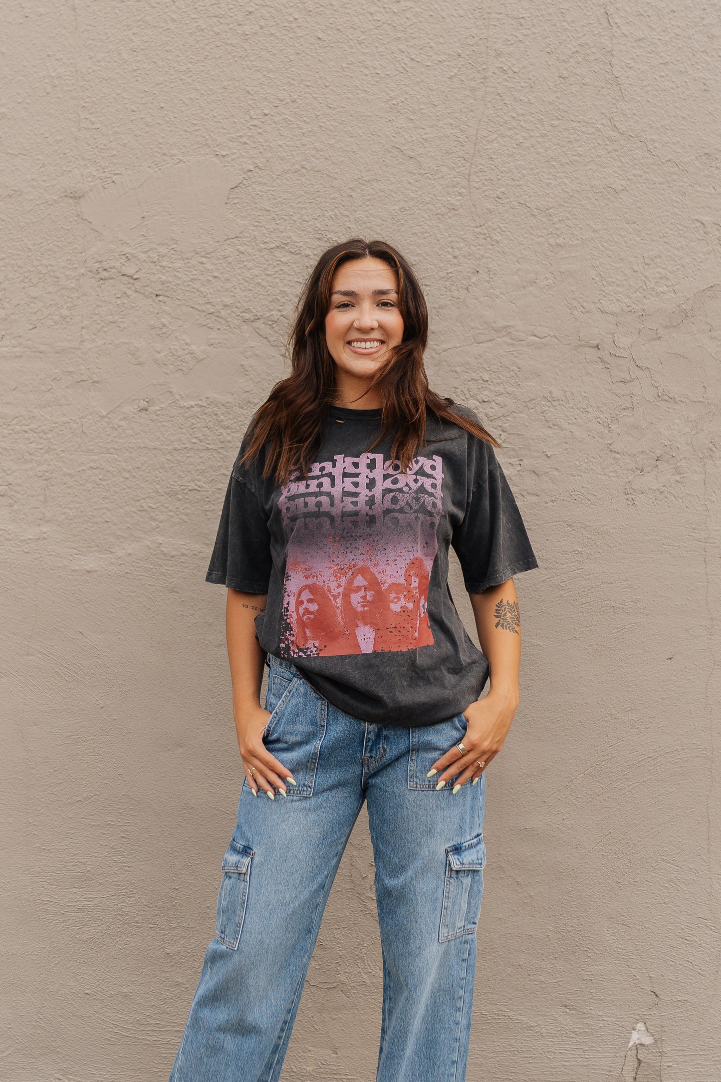Pink Floyd Band Photo Mineral Wash Graphic Tee