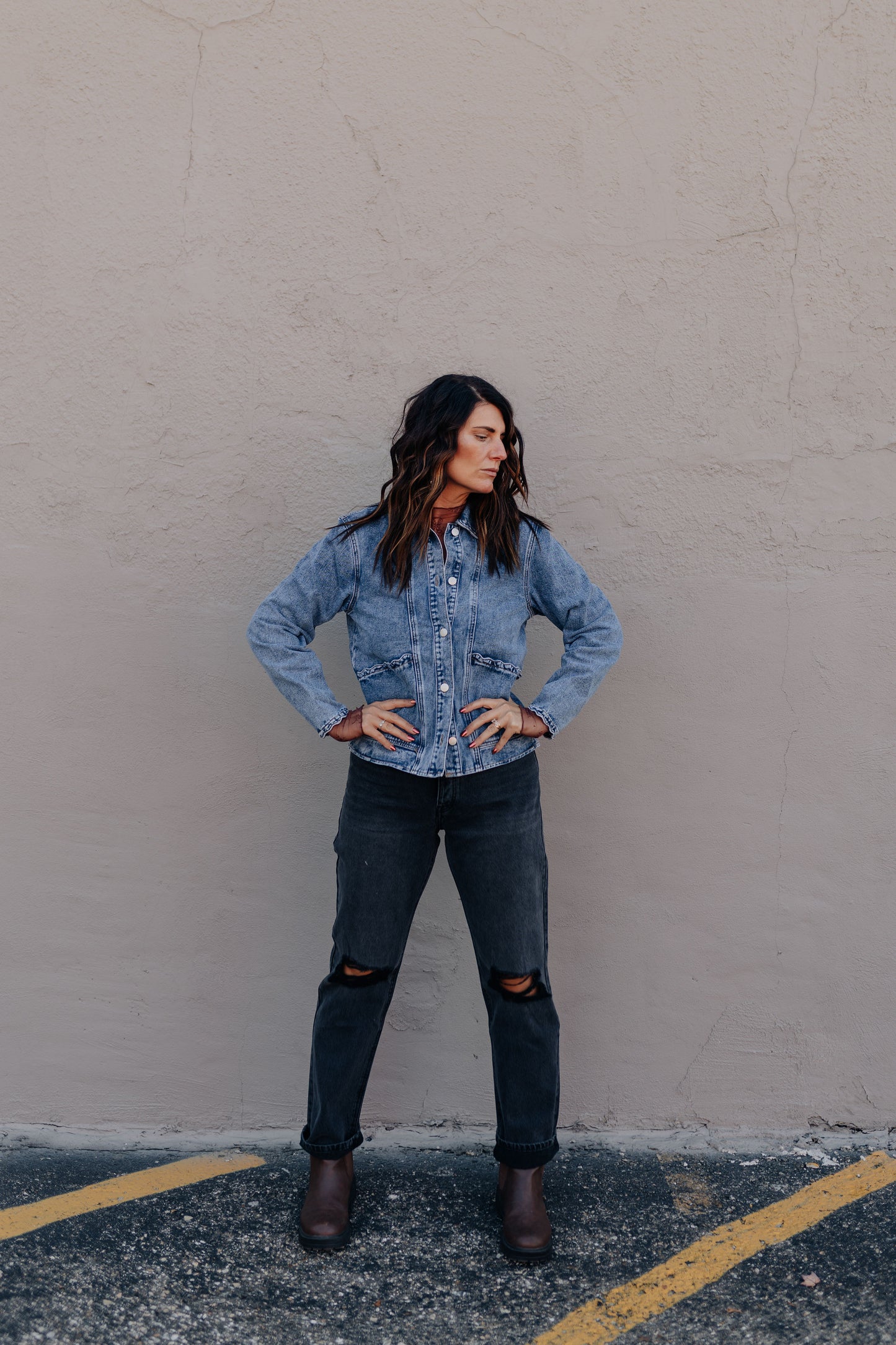 Scallop Trim Jean Jacket