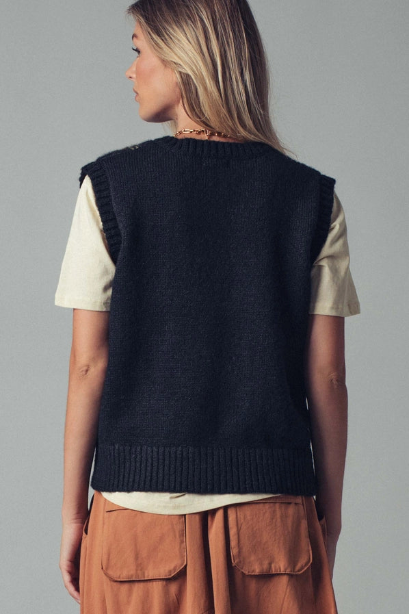 Floral Knit Vest