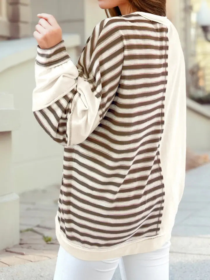 Brown Color Block Longsleeve
