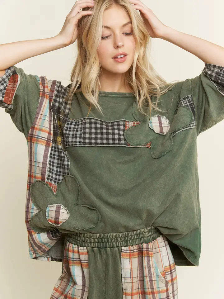 Fall Favorite Olive Floral Top