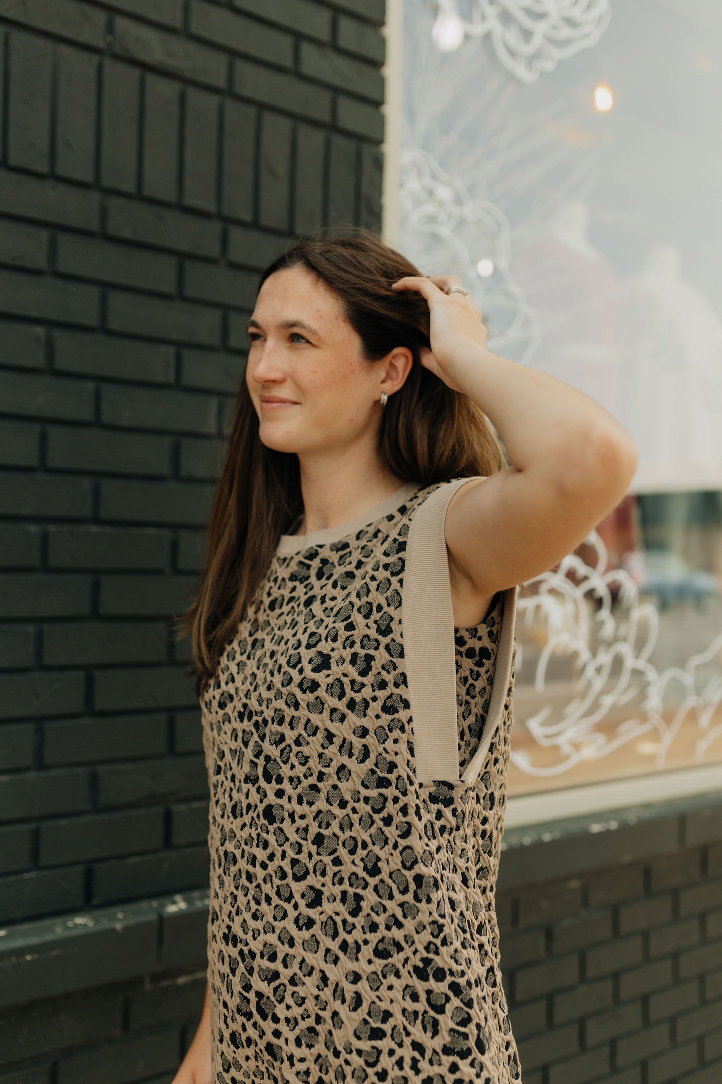 Leopard Textured Mini Dress