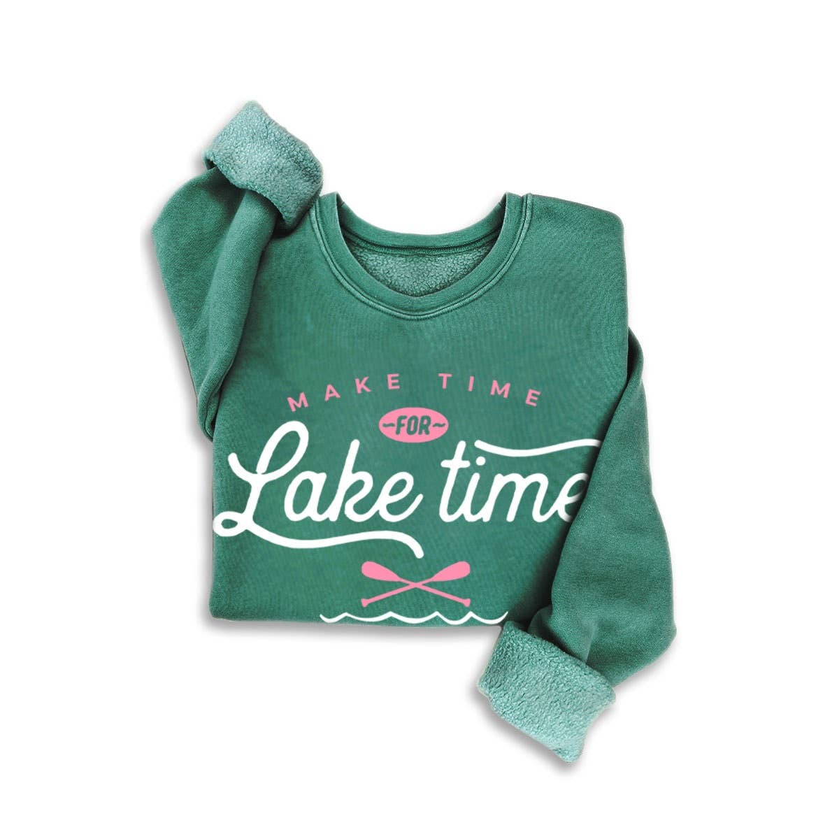 Lake Time Crewneck - Dusty Green