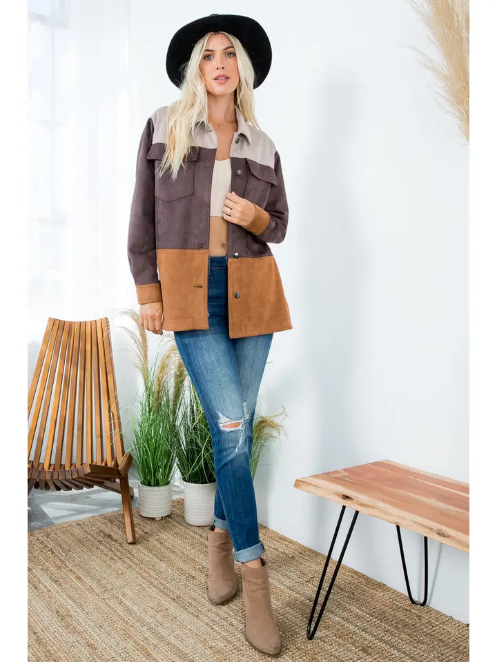 Rue's Block Colored Suede Jacket