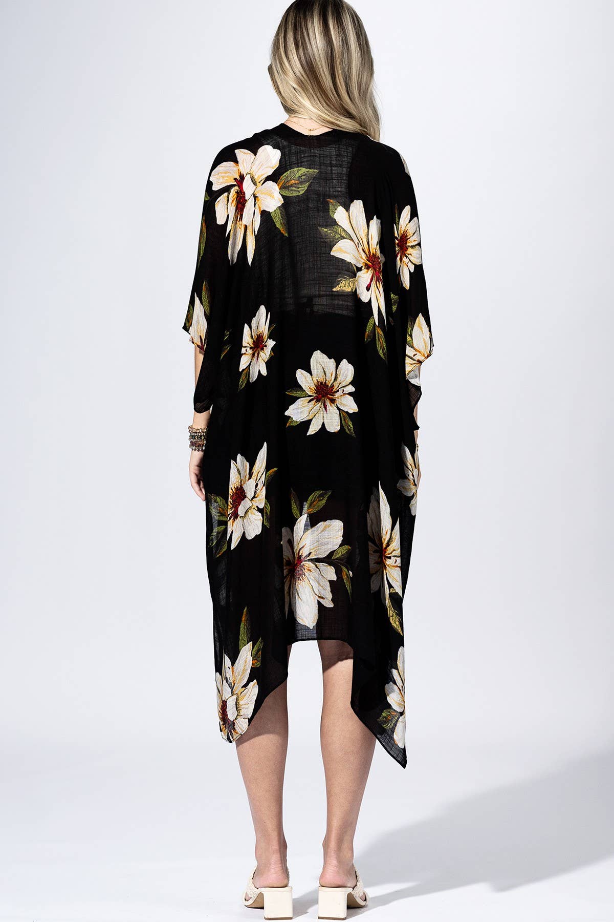 Black Flower Kimono
