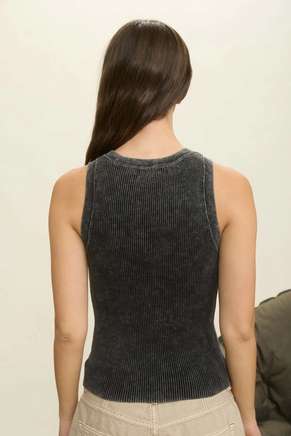 Charcoal Ribbed Tank