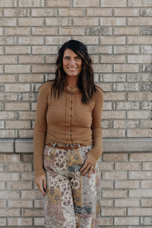 Brushed Rust Button Longsleeve