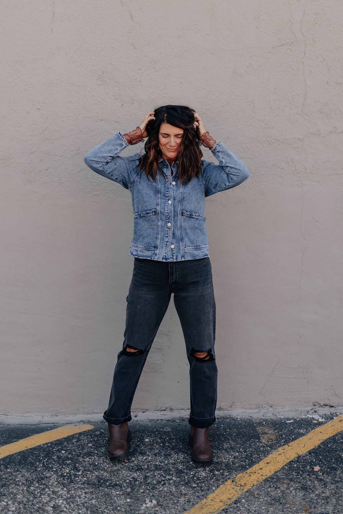 Scallop Trim Jean Jacket