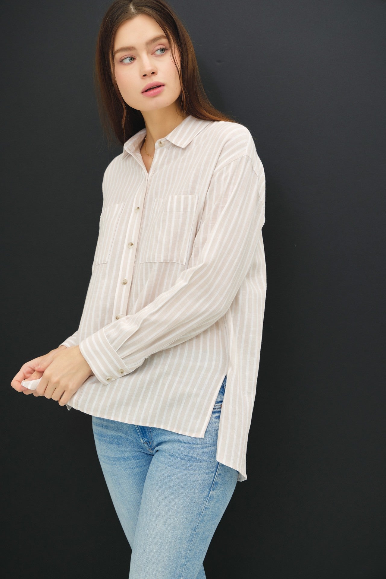 Paxton's Natural Stripe Button Down