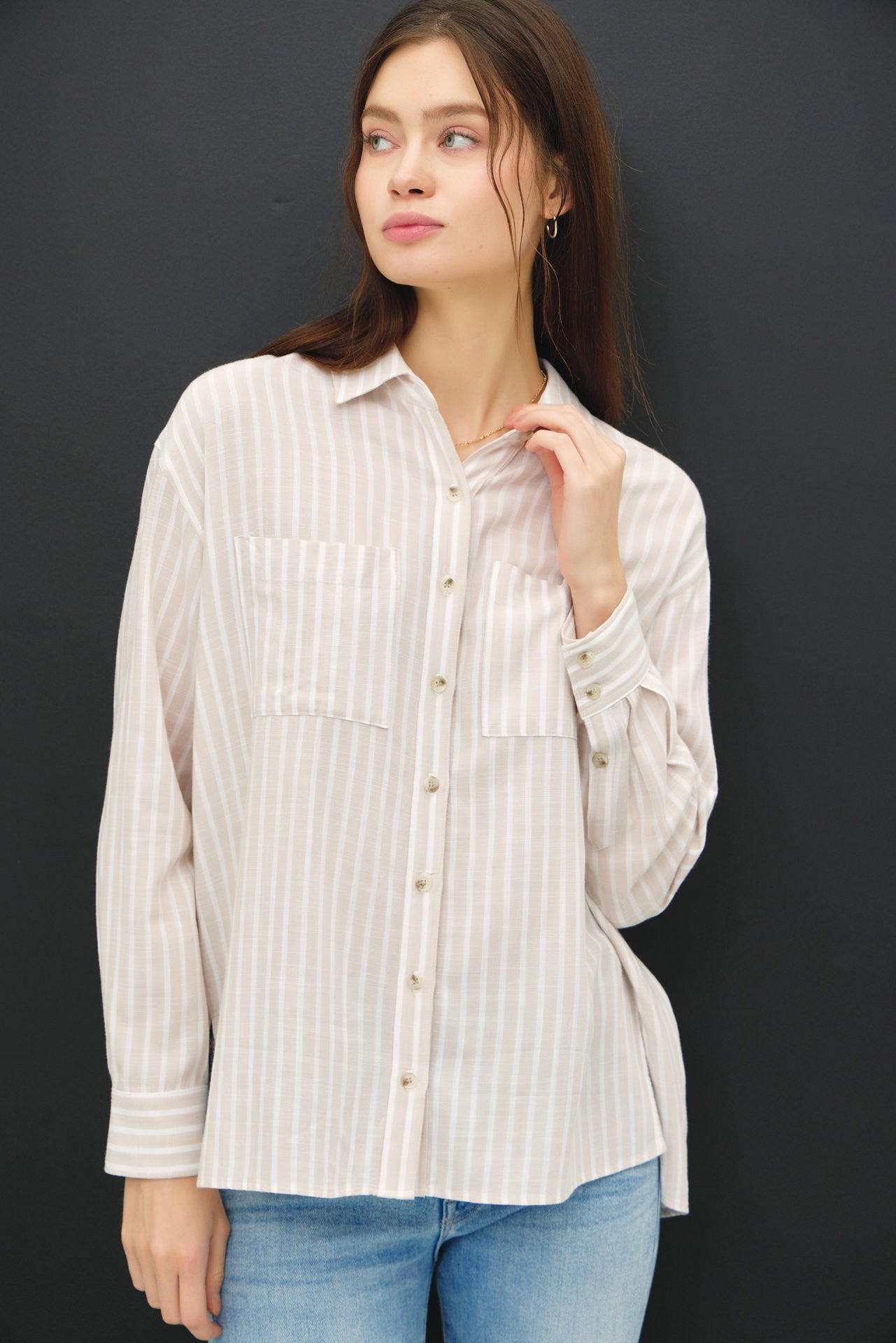 Paxton's Natural Stripe Button Down