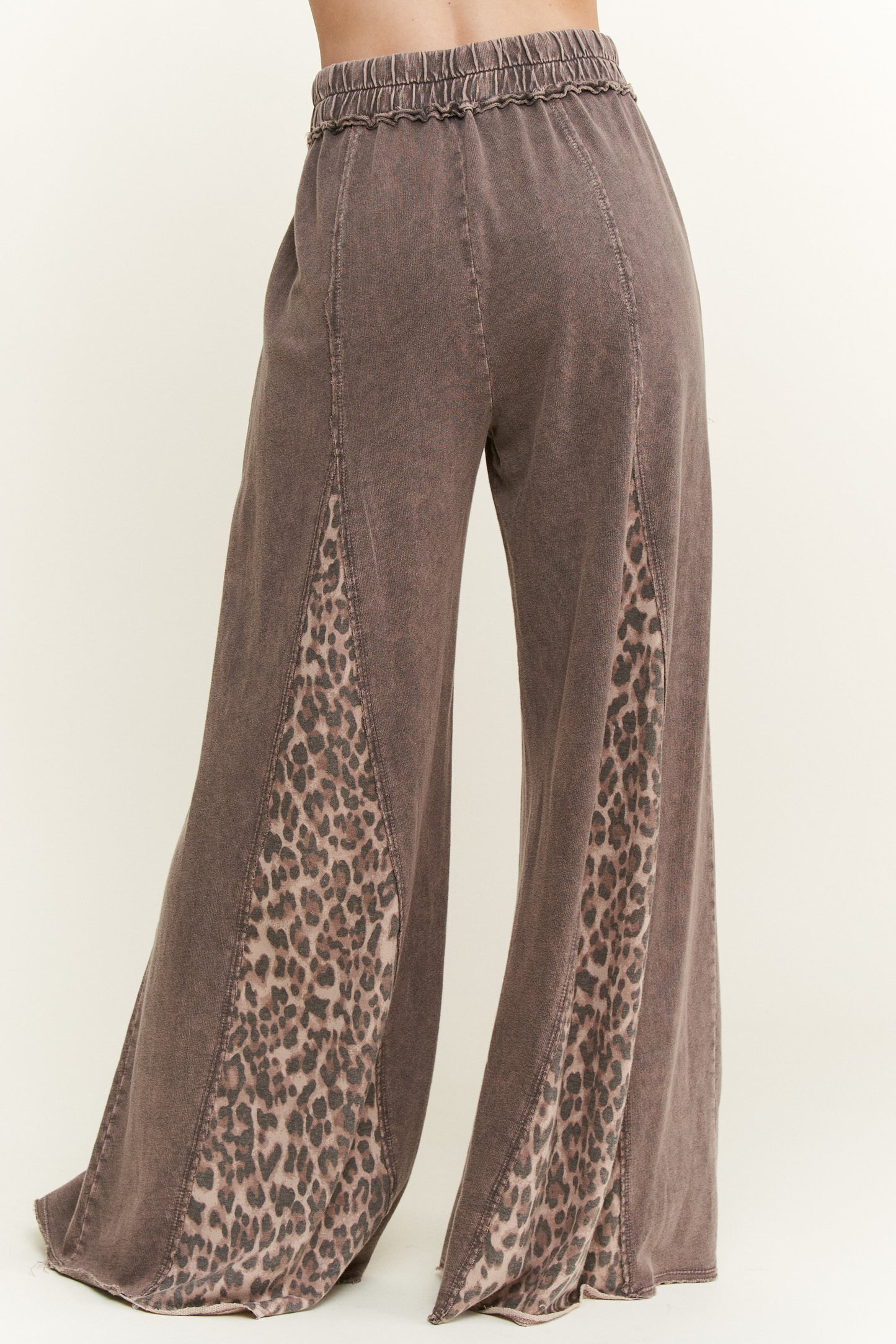 Mineral Washed Leopard Animal Print Pants