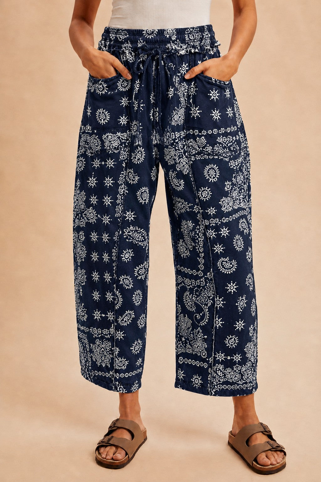 Navy Bandana Pants