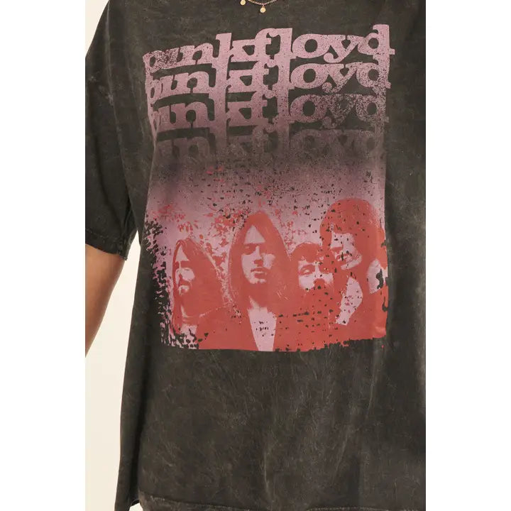 Pink Floyd Band Photo Mineral Wash Graphic Tee