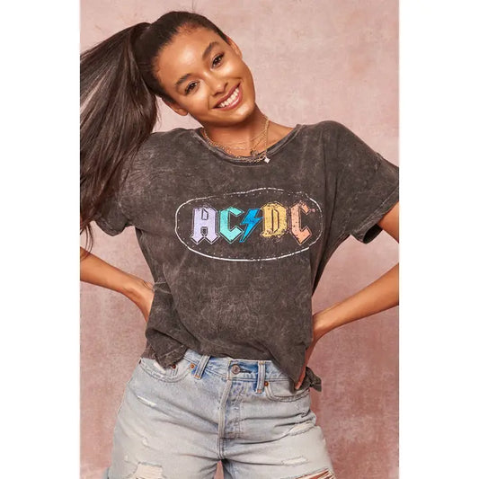 Ac/Dc Multicolor Vintage Graphic Tee