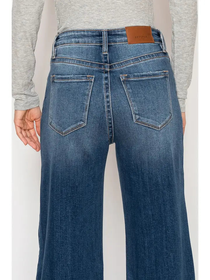 Middle Seam High Rise Relaxed Flare Jeans