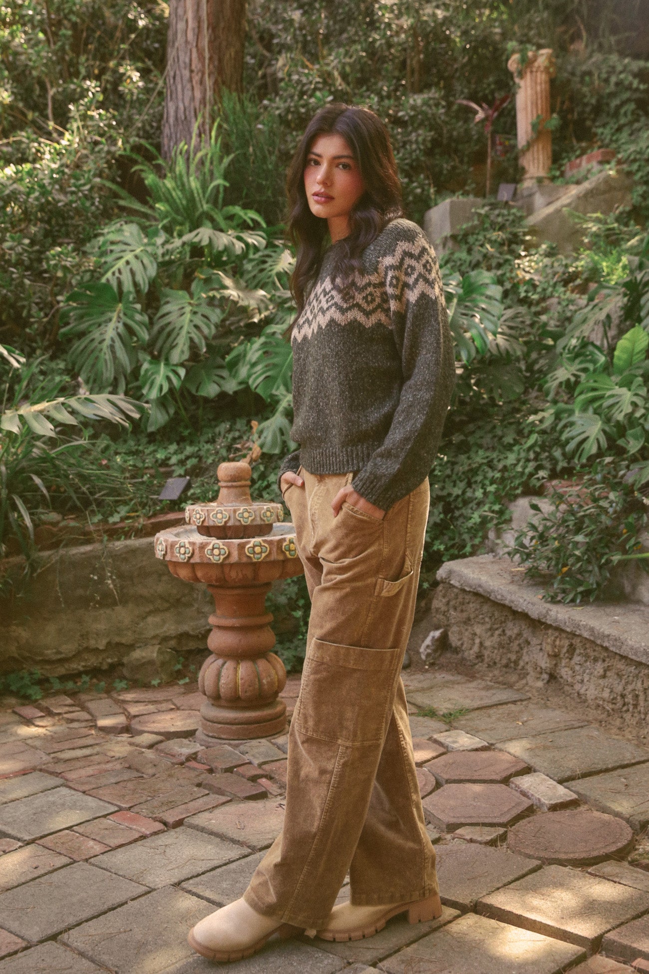 Taupe Corduroy Cargo Pants