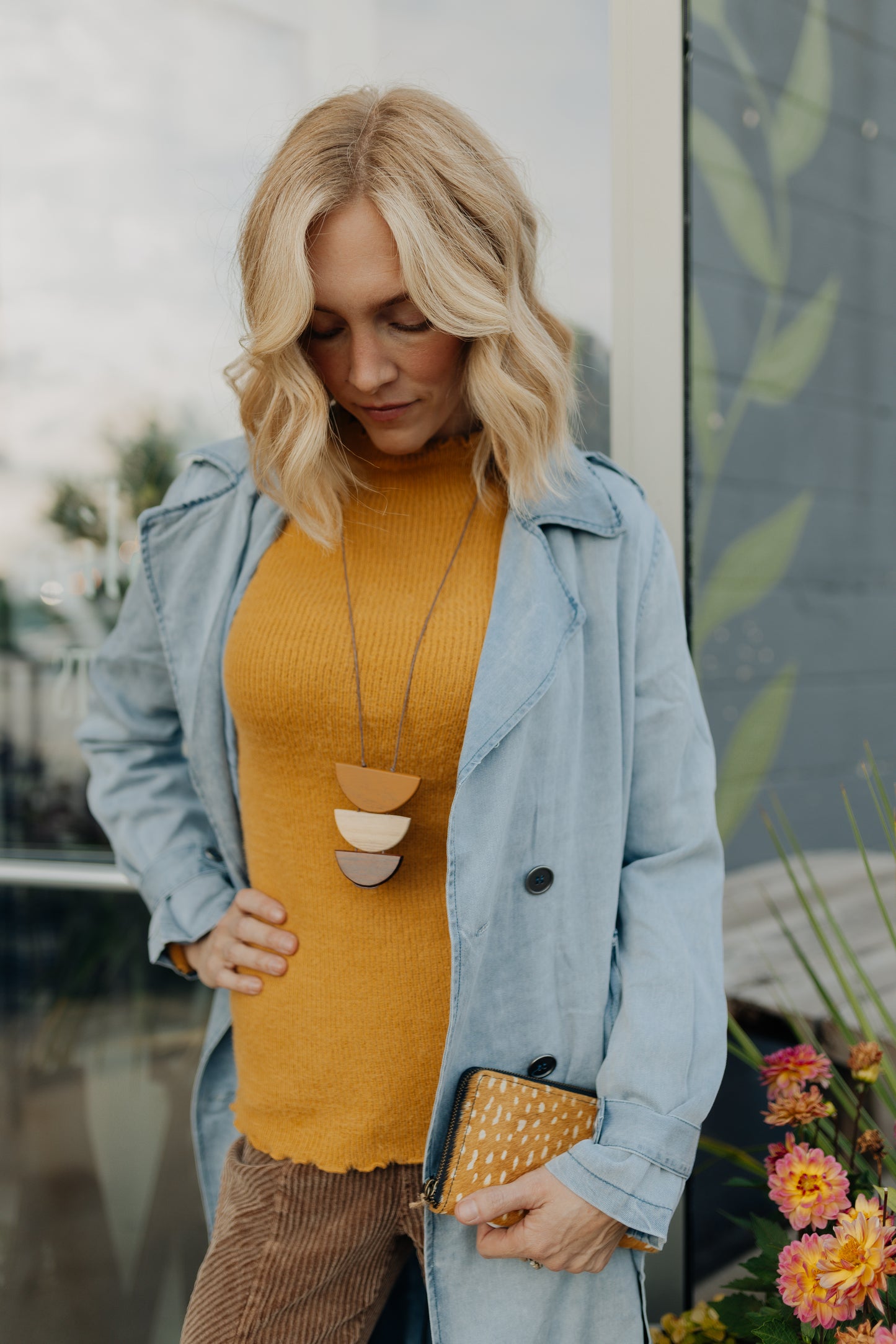 Mustard Mock Neck Top
