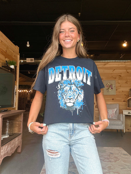 Black Detroit Lions Tee