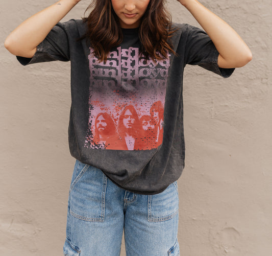 Pink Floyd Band Photo Mineral Wash Graphic Tee