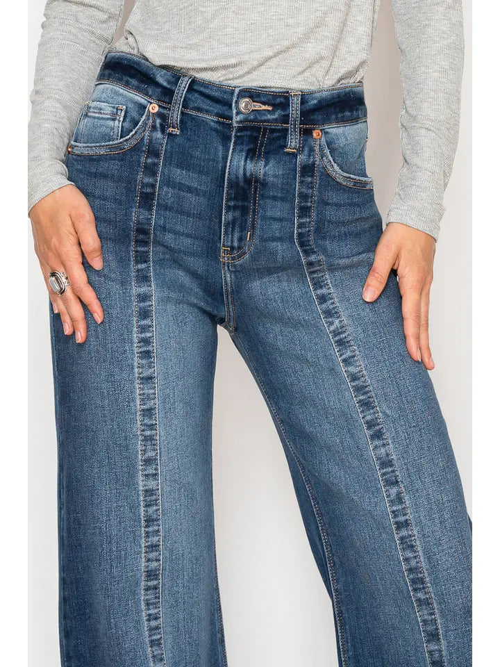 Middle Seam High Rise Relaxed Flare Jeans
