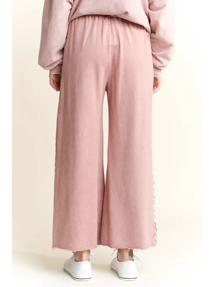 Mauve Daisy Trim Pants