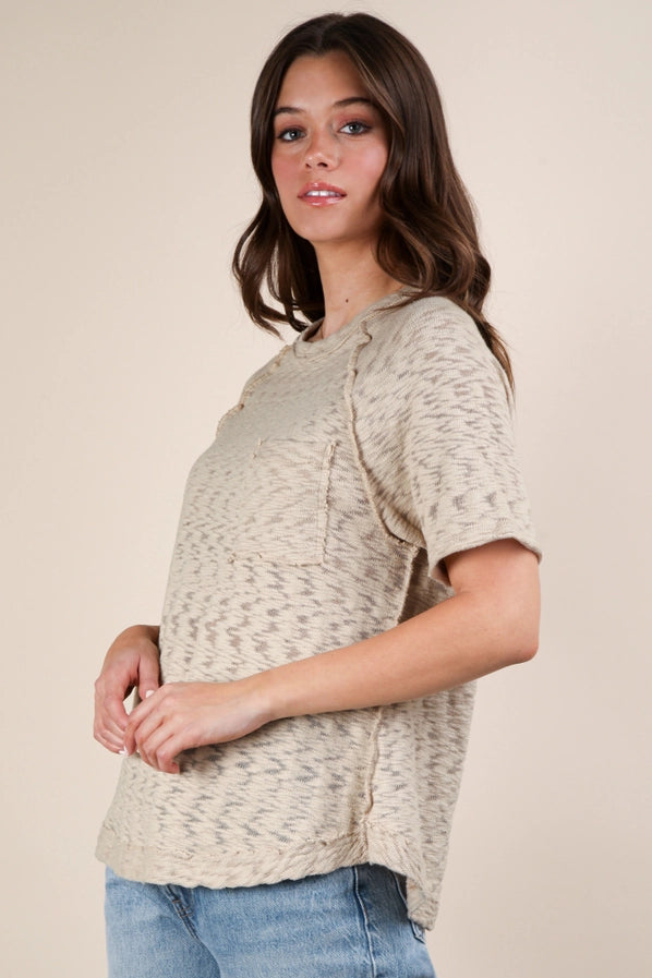 Casual Knit Top - Taupe