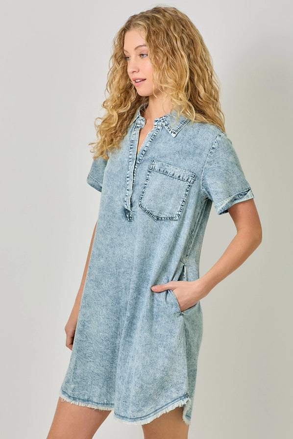 Acid Wash Denim Dress