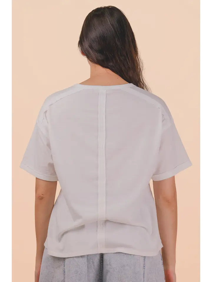 Classic Cute Pocket Tee - White