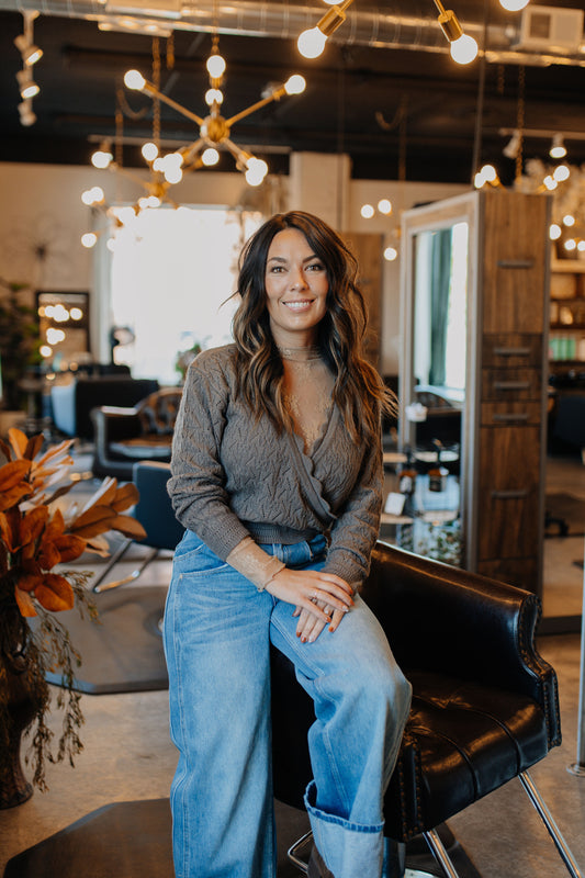 Mocha Brown Wrap Sweater