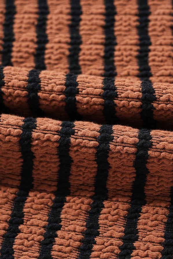 Espresso & Black Textured Stripe Longsleeve
