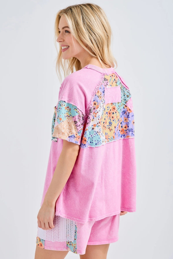 Bubblegum Pink Floral Tee