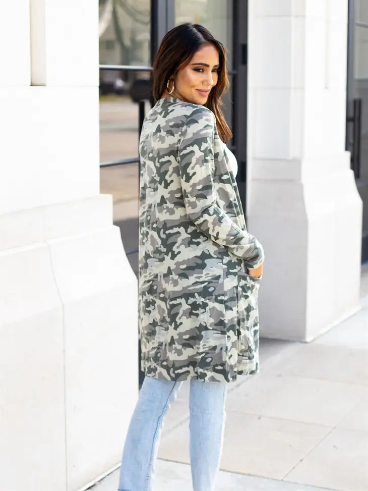 Bev's Camo Cardigan