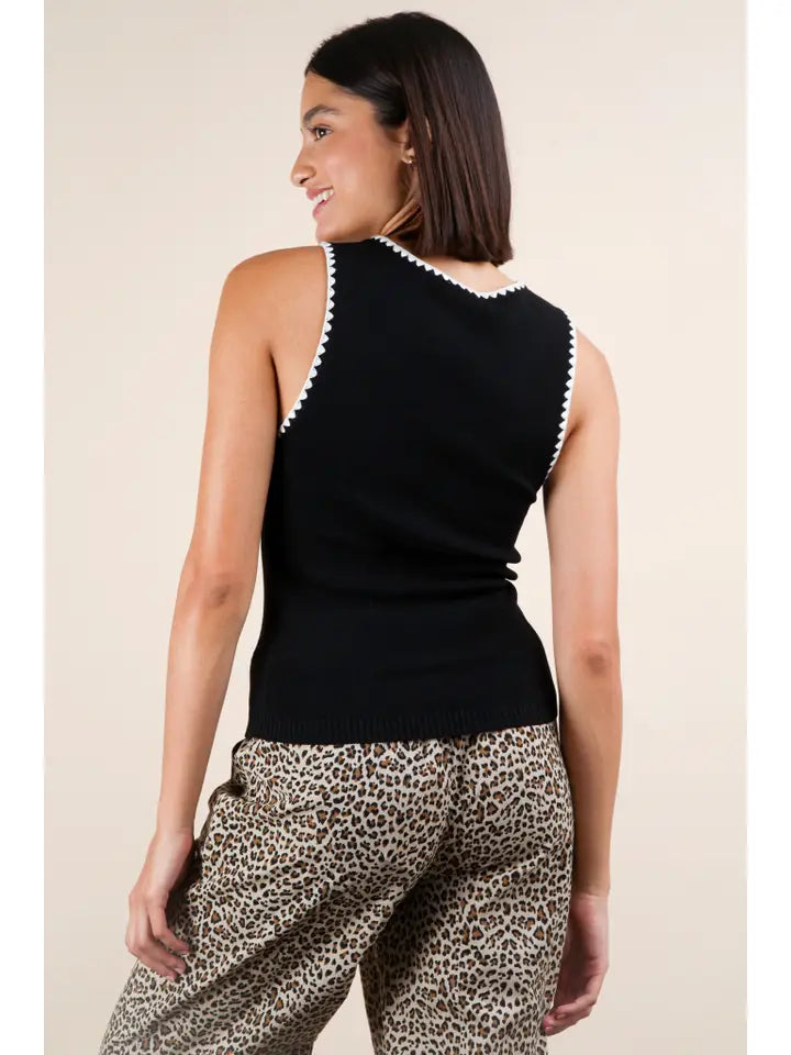 Black with White Trim Tank