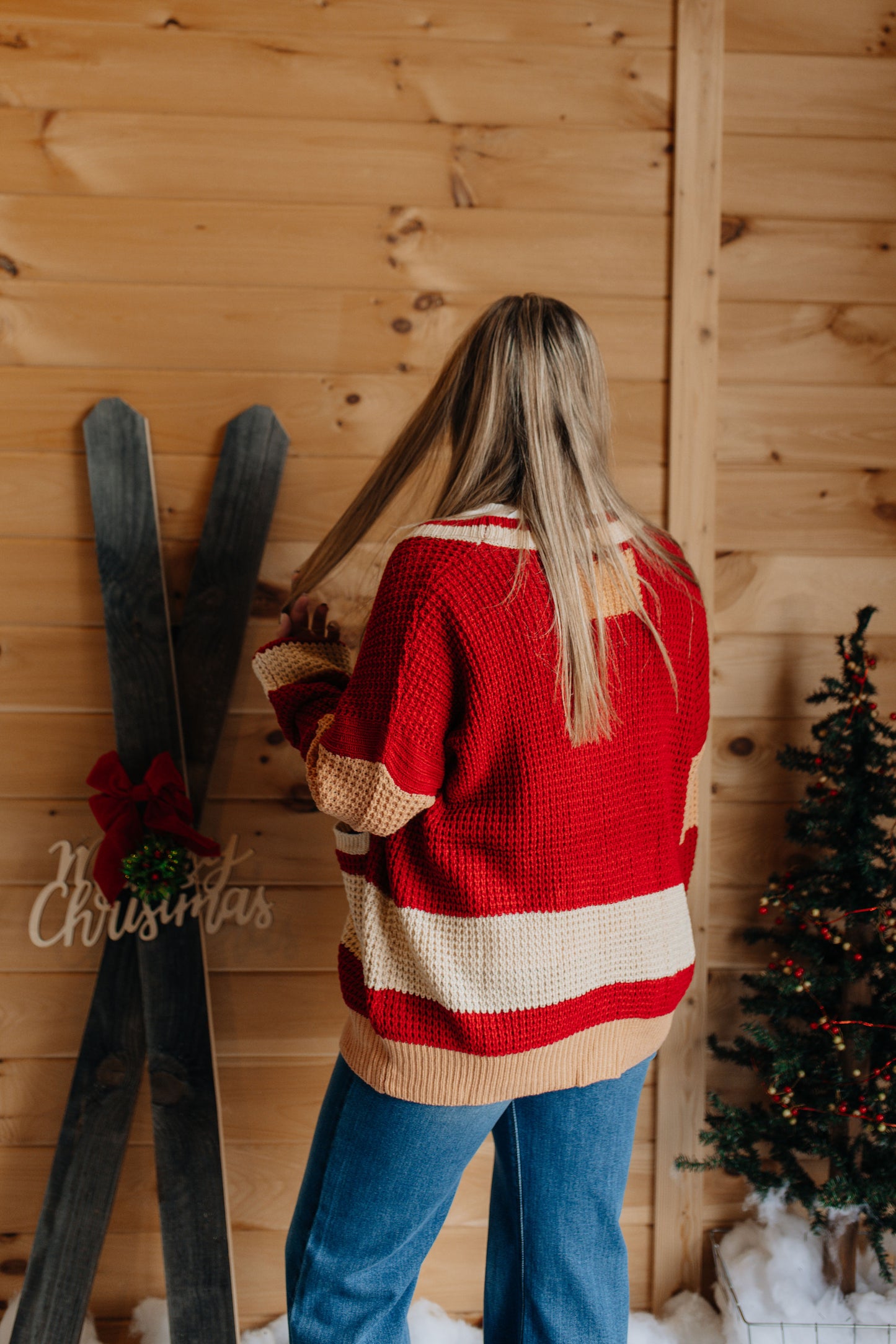 Snuggle Up Slouch Cardigan - Red