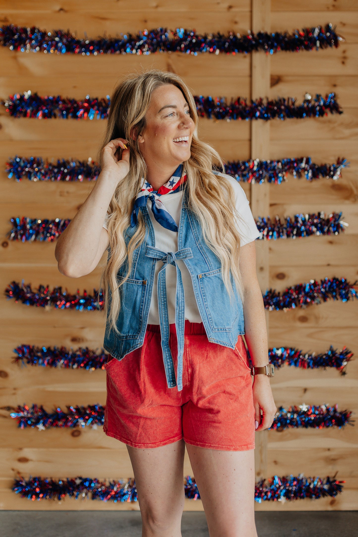Denim Blue Tie Vest