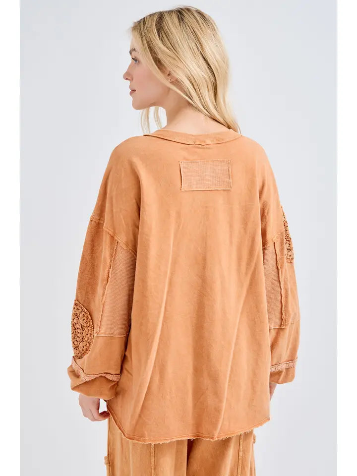 Mineral Wash V-Neck - Butterscotch