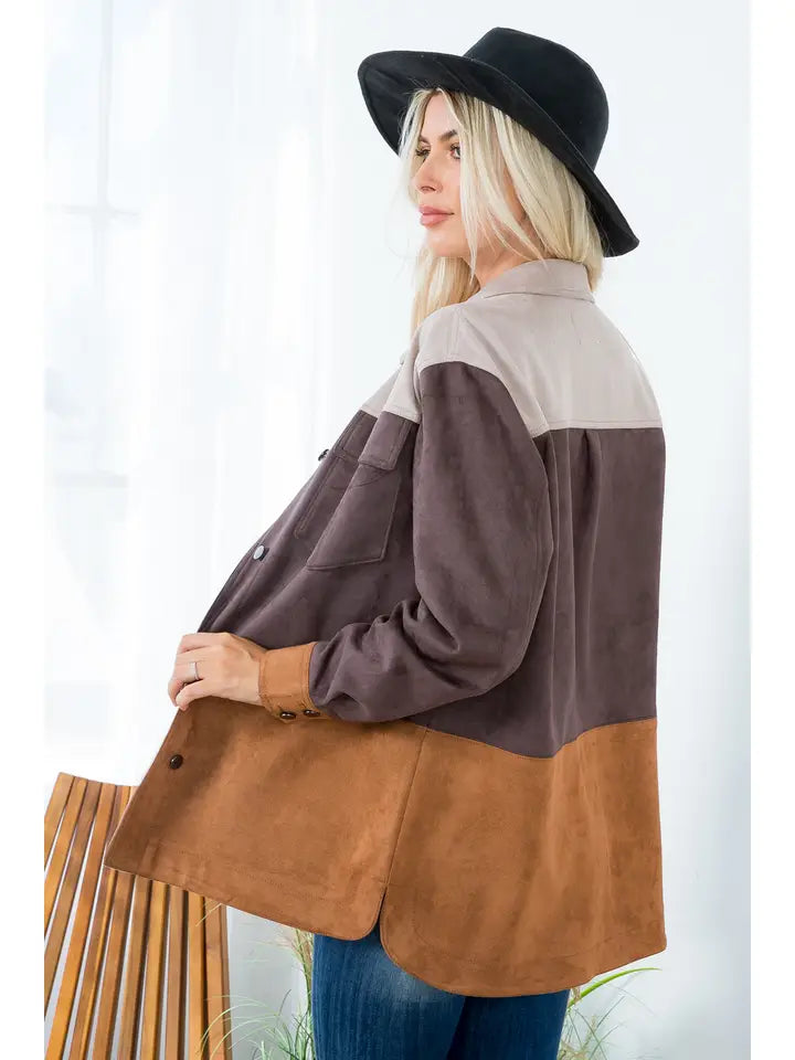 Rue's Block Colored Suede Jacket