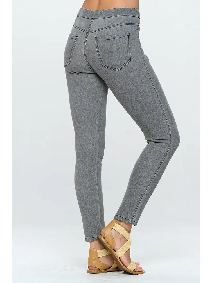 Grey Denim Leggings