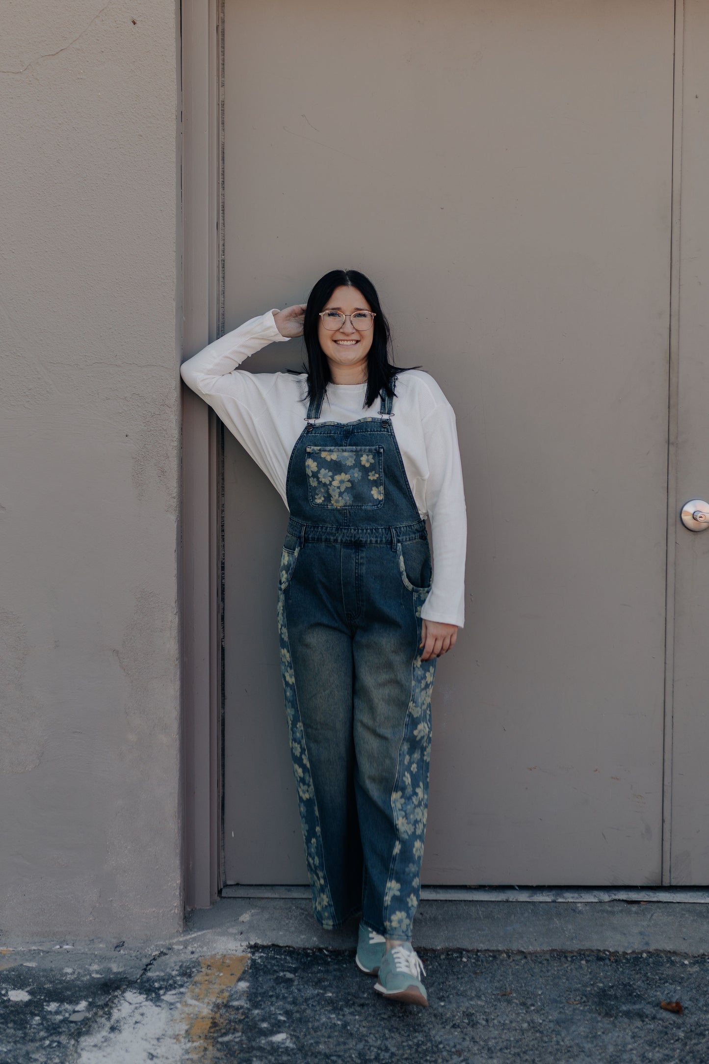 Floral Denim Overalls