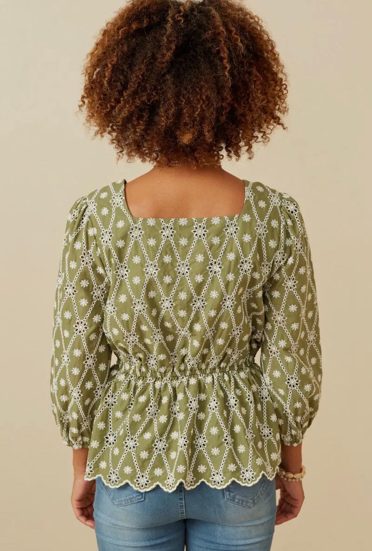 Floral Eyelet Blouse