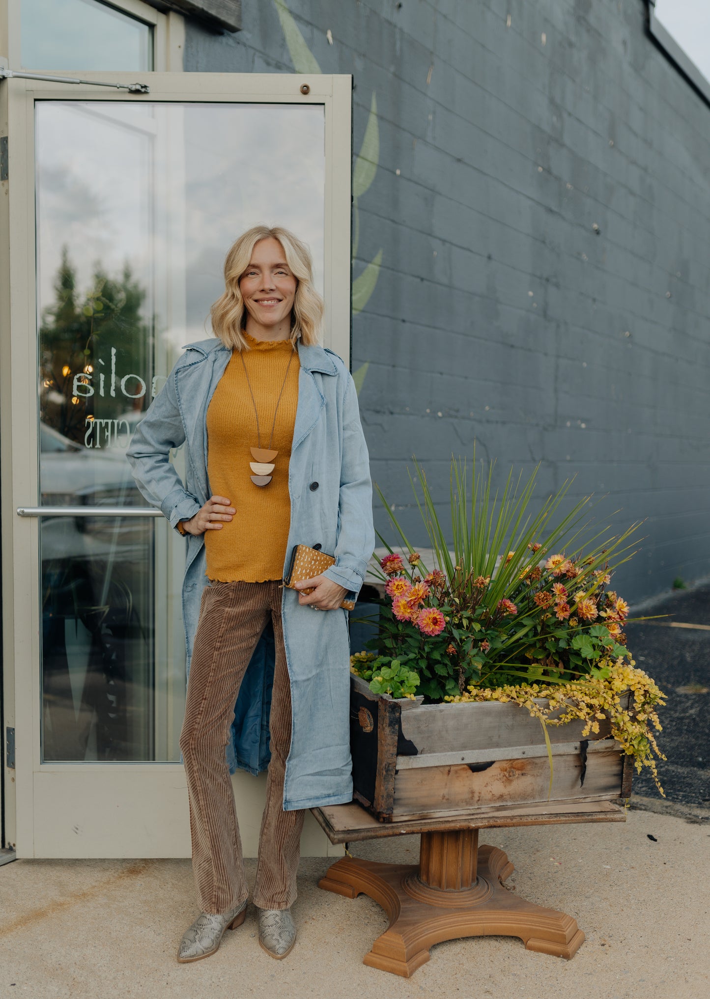 Mustard Mock Neck Top
