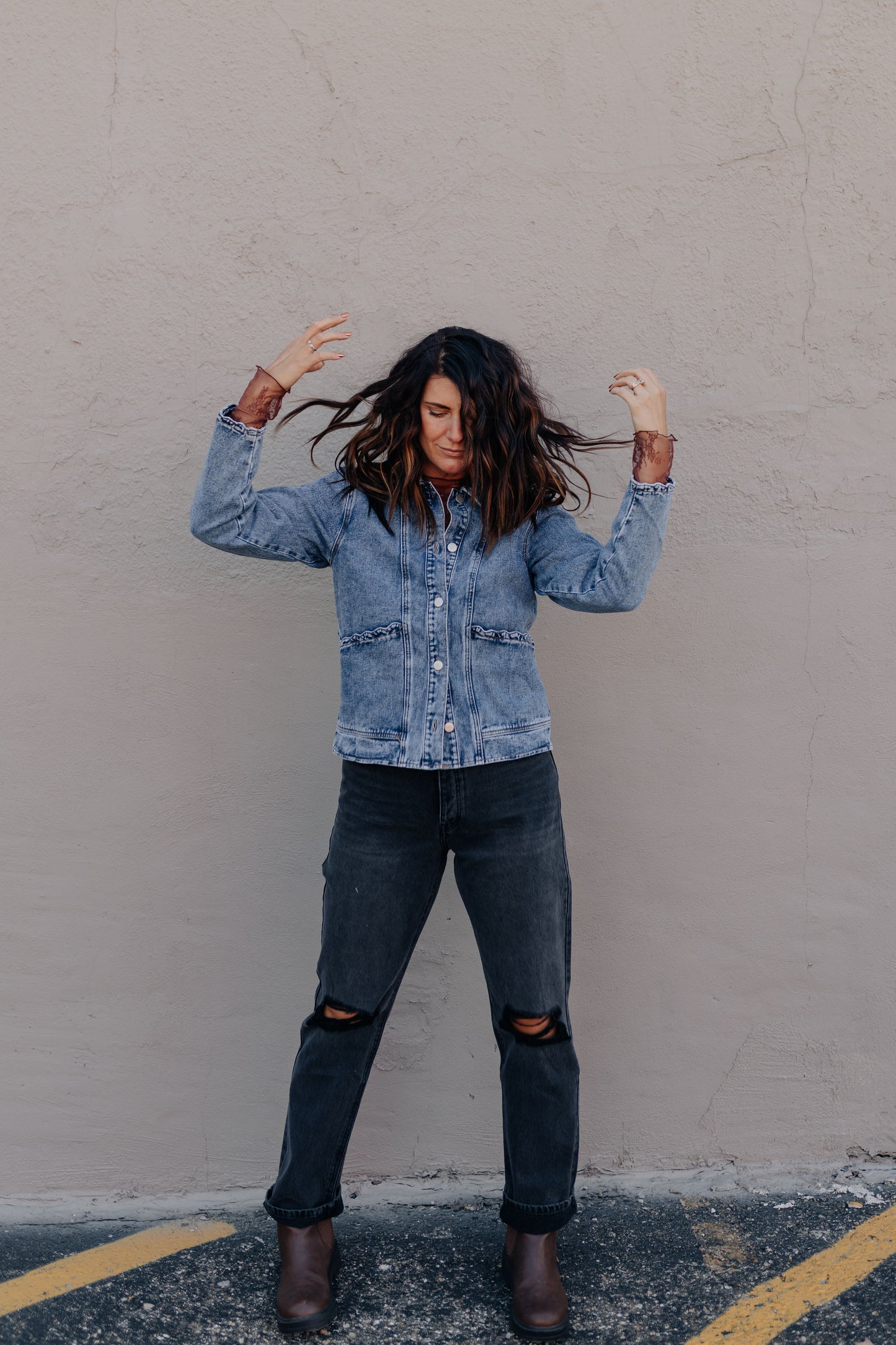 Scallop Trim Jean Jacket