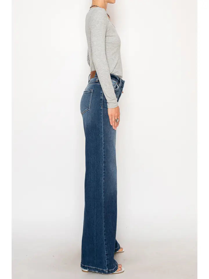 Middle Seam High Rise Relaxed Flare Jeans