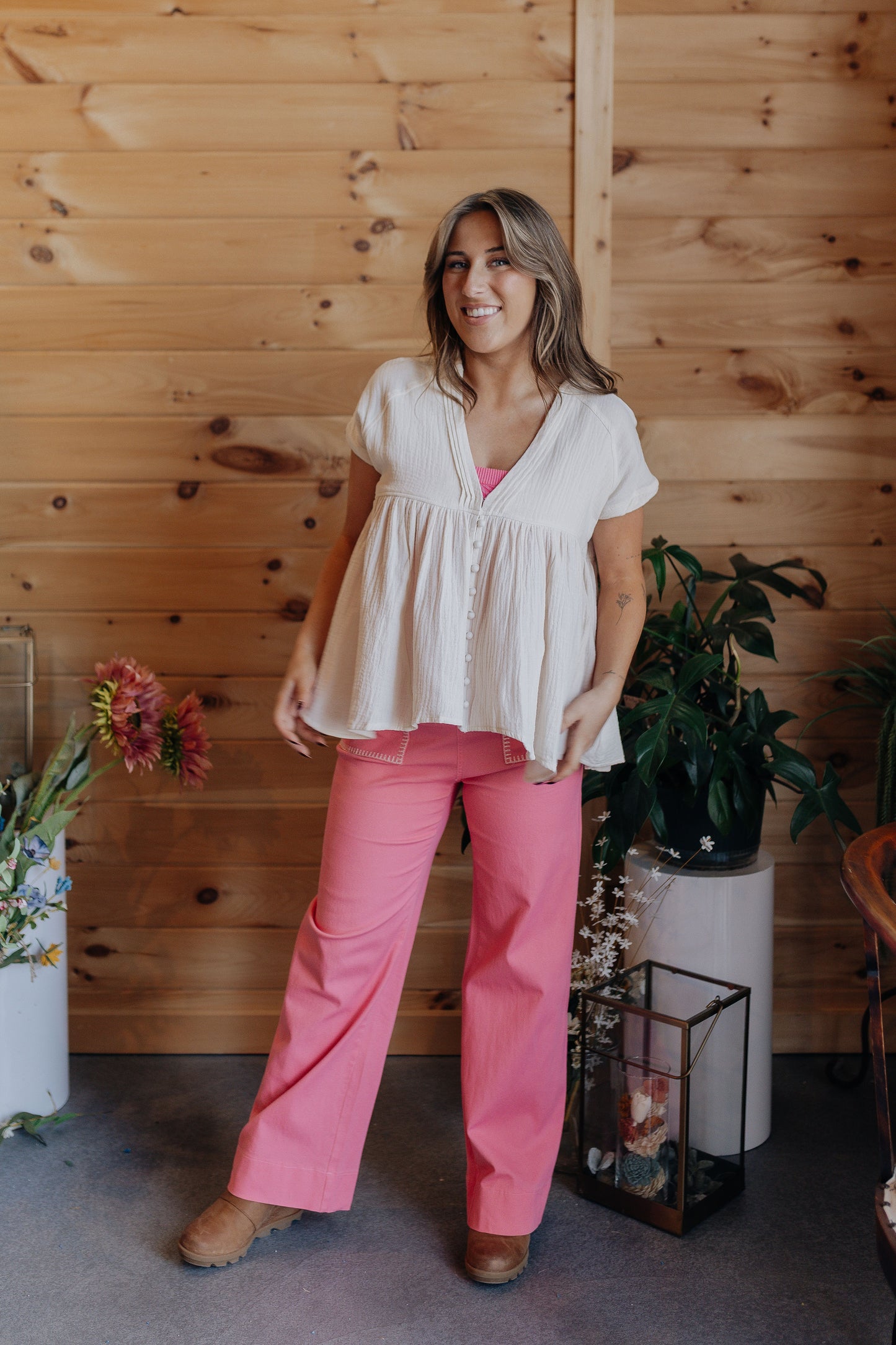Cream Cotton Blouse