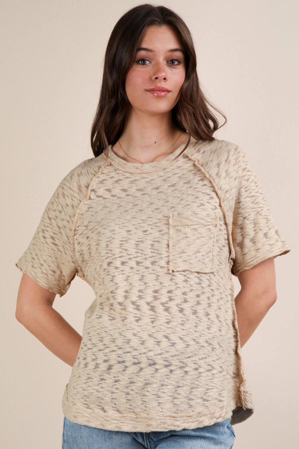 Casual Knit Top - Taupe