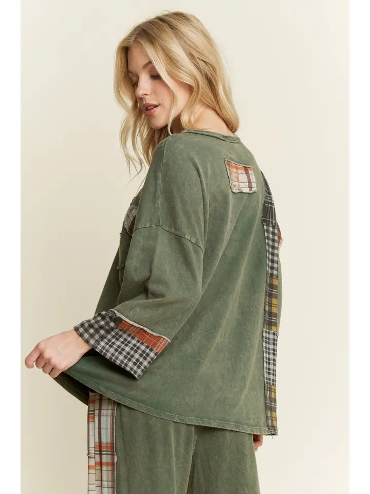 Fall Favorite Olive Floral Top